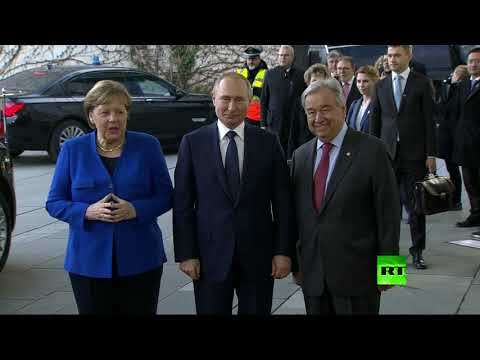 شاهد لحظة وصول الرئيس الروسي إلى مؤتمر برلين حول ليبيا