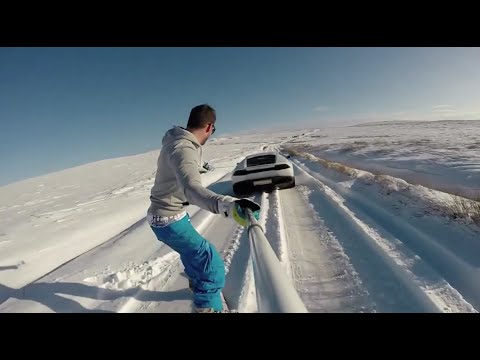 التزلج على الثلوج مع لامبورجيني هوراكان فيديو