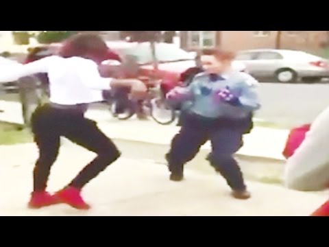 شرطية أميركية تفض مشاجرة بين مراهقتين بالرقص